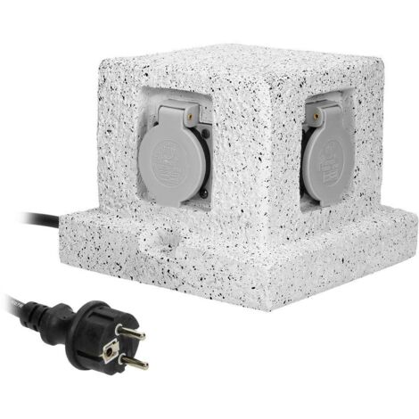 Prise de jardin POST 4 prises câble caoutchouc 3 m OR-AE-13186(GS) schuko (1/4)