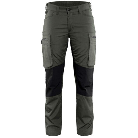 Pantalon de travail maintenance stretch femme 7159 - Vert Kaki/Noir M - FR(40) - SE(C38) - Standards (1/4)