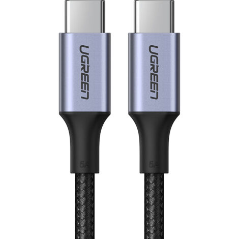 Câble tressé USB-C 5 A 480 Mb/s 0,5 m Noir Gris