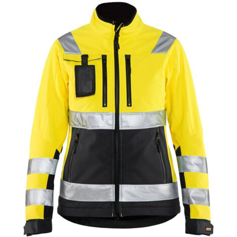 Veste de travail softshell haute visibilité femme 4902 - Jaune fluo/Noir XXXL (1/4)