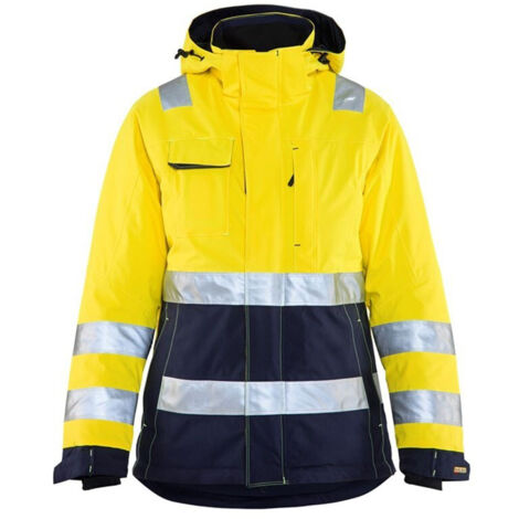 Veste de travail doublée haute visibilité femme 4872 - Jaune fluo/Marine XS (1/5)