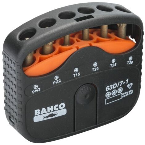BAHCO - Jeu d'embouts à torsion diamant 1/4", porte-embout pr vis Phillips/Pozidriv/TORX (1/4)