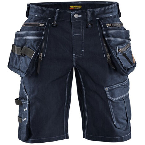 Blaklader – Short de travail stretch artisan X1900 – CORDURA® Denim stretch – Poches renforcées – Taille 44 – Bleu foncé