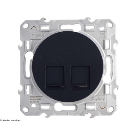 Prise double RJ45 cat.6 STP Schneider Odace Finition: Anthracite (1/5)