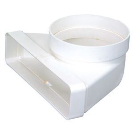 Atlantic – Coude mixte vertical 55 x 220 mm vers rond 125 mm – Raccord VMC pour installation en apparent – 460011