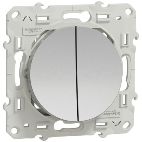 Va-et-vient + poussoir Schneider Odace Finition: Aluminium