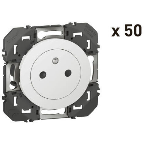 Lot de 50 prises de courant LEGRAND Dooxie - 2P+T - Surface - 16A - Finition blanc - Blanc