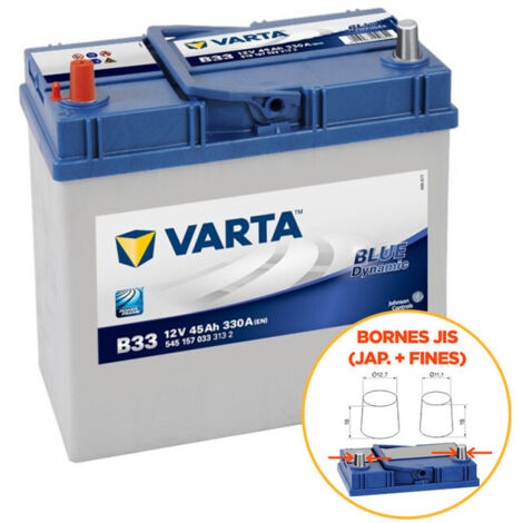 Varta – Batterie de démarrage 12V 45Ah – CCA 330A – Technologie classique CA/CA – Polarité plus à gauche – Dimensions 238x129x227mm (1/7)