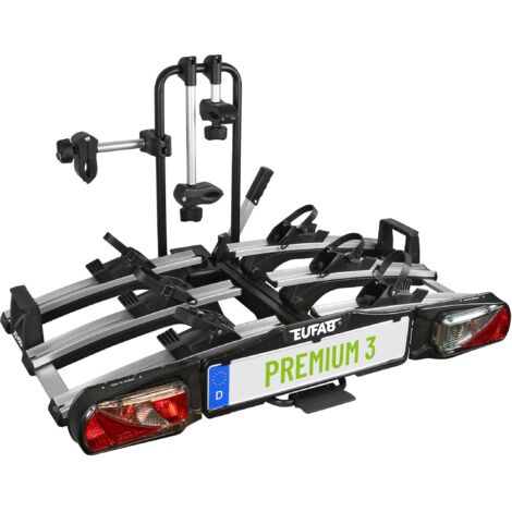 Eufab – Porte-vélos plateforme pliable et basculant 3 vélos – Aluminium léger et robuste – Fixation ultra-rapide – Antivol inclus (1/5)