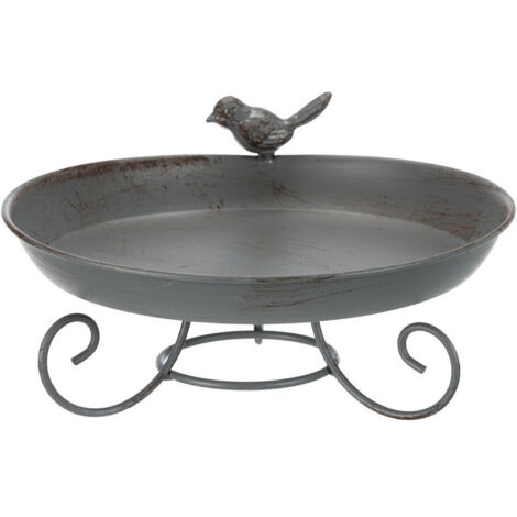 Trixie – Abreuvoir mangeoire en métal pour oiseaux – Revêtement en poudre – Capacité 800 ml – Diamètre 22 cm – Pour surfaces lisses