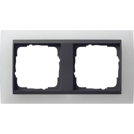 Plaque de finition Gira event opak sans vis 2 prises anthracite blanc (1/2)