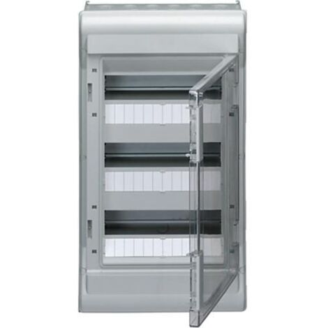 Coffret électrique étanche IP55 3 rangées pour 36 modules – Pose en saillie – Protection contre intempéries – Hager - VE312F