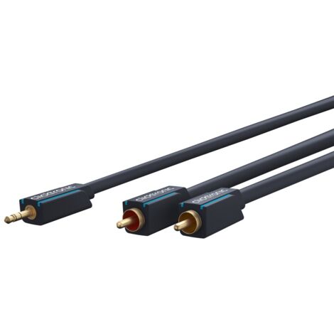 Câble Adaptateur AUX 3,5 mm vers RCA, Stéréo, Câble Premium 1x jack 3,5 mm mâle 2x RCA mâles 2,0 m Conducteur interne OFC. Longueur de câble 2 m (1/5)