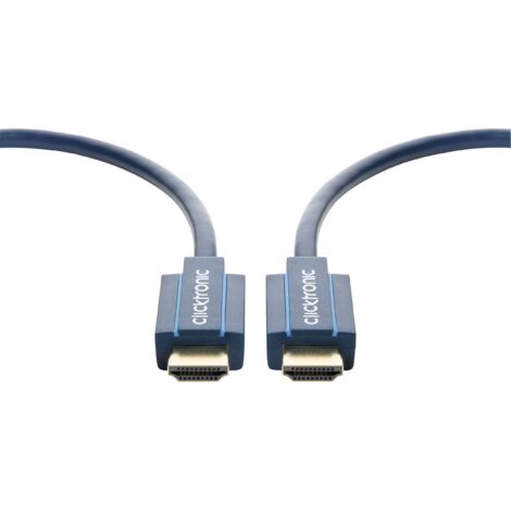 70302 Clicktronic câble High Speed HDMI with Ethernet (1.5 mètre) - Cordon HDMI 2.0 mâle/mâle à hautes performances compatible 3D, Full HD (1080p) et Ultra HD 4K (2160p) (1/2)