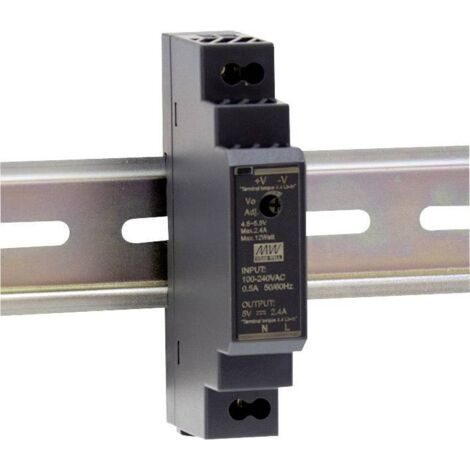 Mean Well – Alimentation rail DIN 12V 1.25A 15W – Protection contre surcharge et court-circuit – Témoin LED – Plage de température -30 à +70 °C