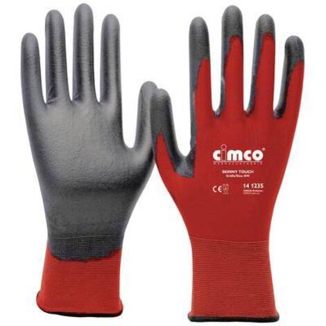 CIMCO SKINNY TOUCH GRAU/ROT 141235 NYLON GANTS DE TRAVAIL TAILLE: 8, M 1 PAIRE(S) (1/2)
