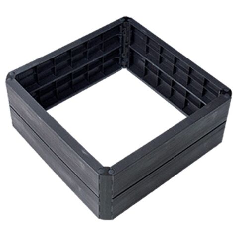 Garantia – Carré potager en plastique recyclé traité anti-UV 75x75x25cm – Conception ergonomique – Montage sans outils – Pour balcons et terrasses (1/7)