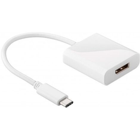 Adaptateur USB-C™ à DisplayPort™, USB-C™ homme DisplayPort™ femme. Version couleur blanc (1/3)