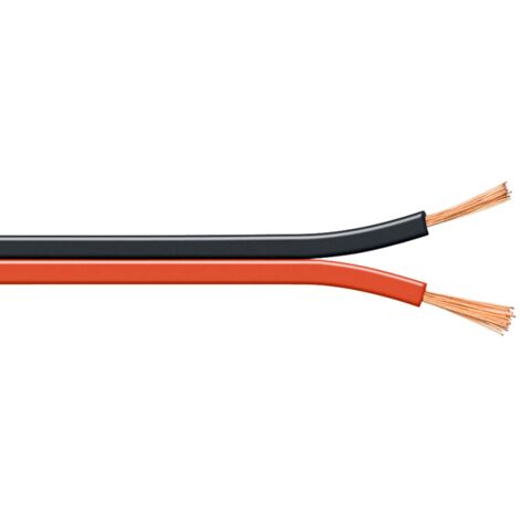 100m de Cable de haut parleurs - 2x4mm2 CCA noir et rouge