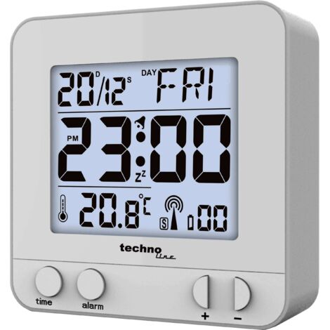 Techno Line WT235 si radiopiloté(e) Réveil argent Heures de réveil 1 D892811