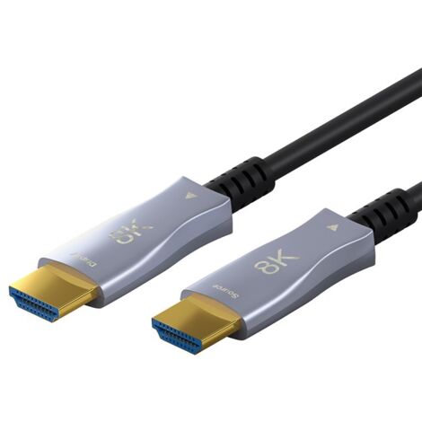 65561 Goobay Optical Hybrid HDMI 2.1 Cable with Ethernet (40 m) - Cable Optique HDMI 2.1 Ethernet mâle/mâle compatible 4K@120 Hz 3D et 8K@60 Hz (1/5)