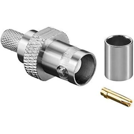 Coupleur à Sertir BNC, pour câble RG59/U, avec broche dorée. (1/2)