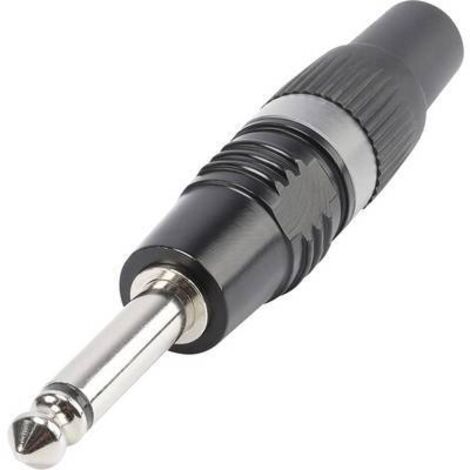 Jack 6.35 mm mâle, droit Hicon HI-J63MP-B Nombre de pôles: 2 mono noir 1 pc(s) S195591 (1/2)