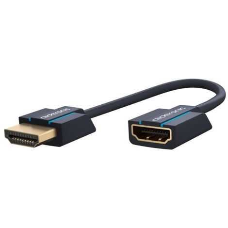 Adaptateur HDMI™ Haute Vitesse, pour des distances murales TV étroites et des coins étroits. Longueur de câble 0.1 m (1/5)