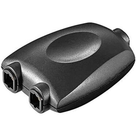 Répartiteur Audio Numérique TOSLINK 1 vers 2, noir, Prise femelle TOSLINK 2 prises Toslink. Version couleur noir (1/2)