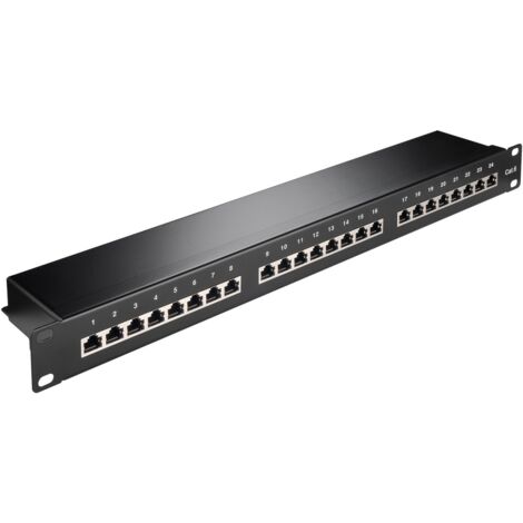 Panneau de brassage CAT 6 19 pouces – 24 ports STP blindé – Boîtier métallique robuste – Connexion réseau fiable (1/5)