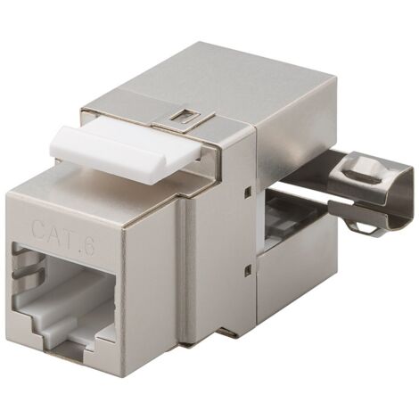 Modul Keystone RJ45 CAT 6, STP, 250 MHz, largeur 17,4 mm, bloc de jonction pour montage IDC (sans outil), sortie coudée à 90. (1/2)