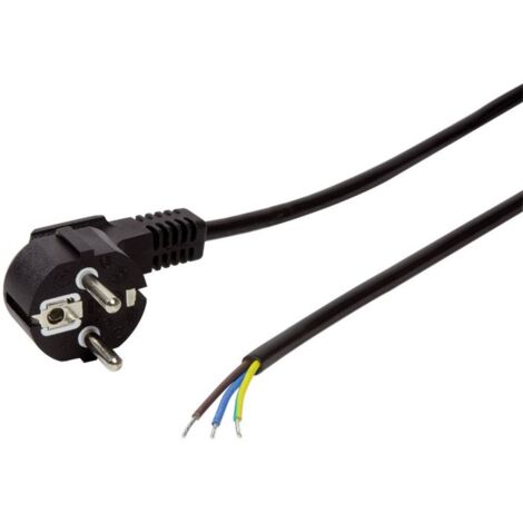Câble de raccordement LogiLink alimentation [1x Prise mâle coudée + contact de protection - 1x extrémité(s) ouverte(s)] 1.50 m noir Y254202 (1/4)