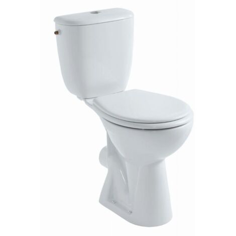 Geberit – Pack WC au sol PMR Bastia SH surélevé – Abattant standard blanc – Dimensions 66 x 36 cm – Ensemble complet avec bride