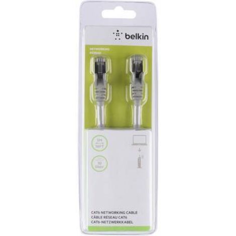Cat6 Networking Cable 5m Grey Belkin - Cordon de raccordement - RJ-45 (M) pour RJ-45 (M) - 5 m - CAT 6 - sans crochet (1/2)