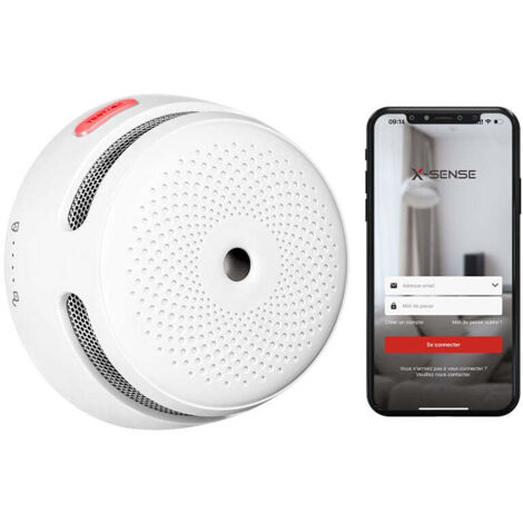 Détecteur de fumée connecté Wi-Fi 2,4 GHz – Capteur photoélectrique – Durée de vie jusqu'à 10 ans – Installation murale ou plafond - MM 1 PC