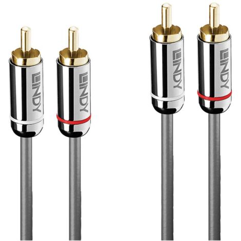 Câbles et adaptateurs audio vidéo LINDY Cromo Line Audio Cable Stereo RCA-RCA M-M 3m anthrazit (1/3)