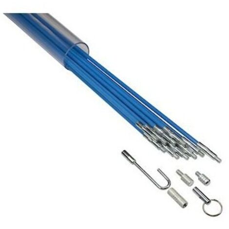 Kit de 10 baguettes de tirage 398901 – Fibre de verre renforcée 5mm x 1m – Pour câblage dans espaces restreints – Raccords M5 inclus (1/2)