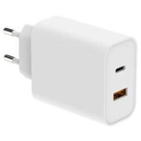 Chargeur secteur WE 1 Port USB + 1 Port USB C, Total 65W, Power Delivery, coloris blanc. Blanc (1/3)