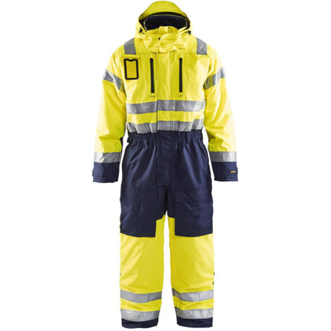 Combinaison de travail hiver manches longues haute visibilité 6763 - Jaune fluo/Marine 50C (1/4)