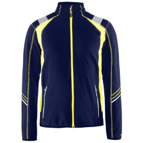Veste de travail micropolaire détails fluo 4993 - Marine/Jaune fluo XL (1/5)