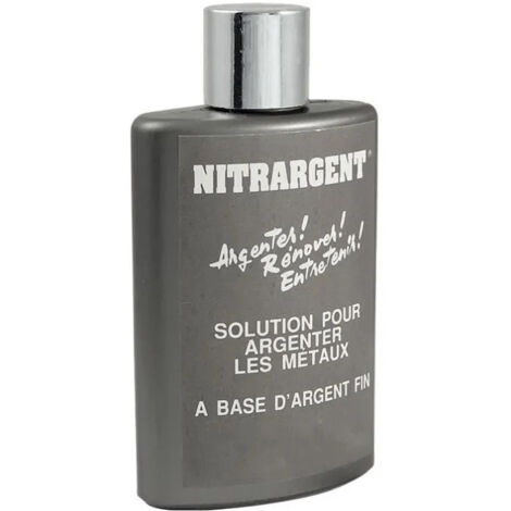 Nitrargent pour argenter les métaux – Argenture liquide à froid – Réargente laiton, cuivre, bronze – Flacon 150ml