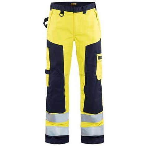 Pantalon de travail multinormes artisan 1578 - Jaune fluo/Marine XL - FR(50) - SE(C56) - Standards (1/2)