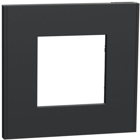 Schneider Electric – Plaque de finition anthracite 1 poste – Compatible Unica 45x45 – Installation esthétique et fonctionnelle – Pour espaces intérieurs (1/3)