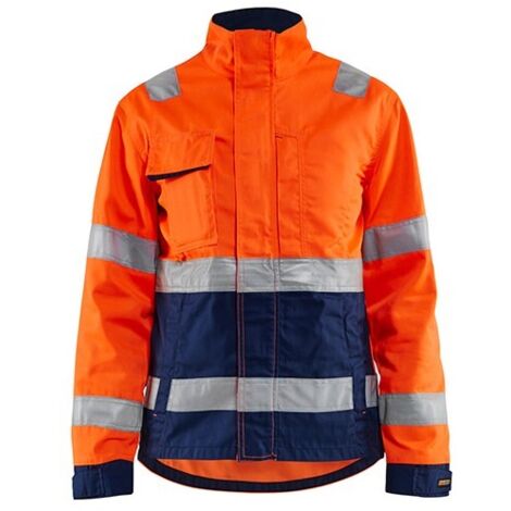 Veste de travail haute visibilité femme 4903 - Orange fluo/Marine M (1/2)
