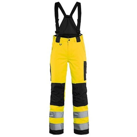Pantalon de travail hiver à bretelles haute visibilité femme 7885 - Jaune fluo/Noir L - FR(44) - SE(C42) - Standards (1/2)