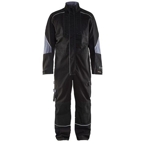 Combinaison de travail manches longues retardant flamme 6061 - Noir/Gris clair 48C (1/2)