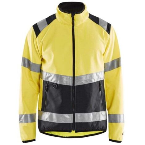 Veste de travail softshell haute visibilité 4877 - Jaune fluo/Noir XL (1/4)