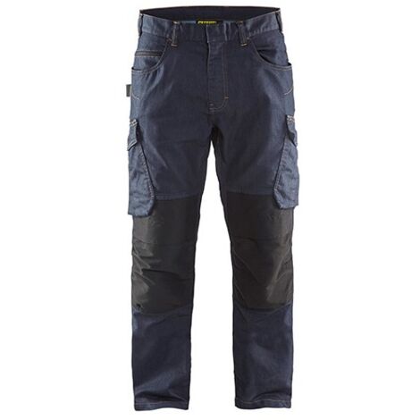 Pantalon services denim stretch BLAKLADER 1497 - Bleu foncé - 42 - Jambes courtes (1/2)