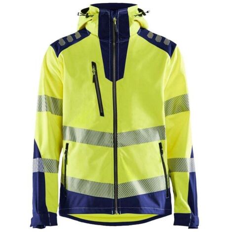 Veste de travail softshell haute visibilité 4491 - Jaune fluo/Marine XXL (1/4)