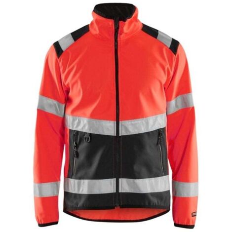 Veste de travail softshell haute visibilité 4877 - Rouge fluo/Gris anthracite XXXL (1/4)